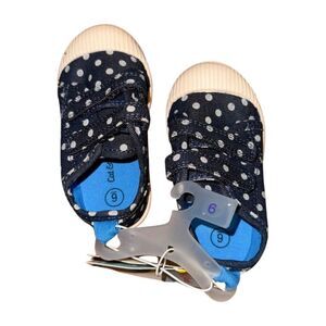 NWT Cat & Jack Toddler Parker Sneakers | Navy Blue Polka Dot | Size 6T